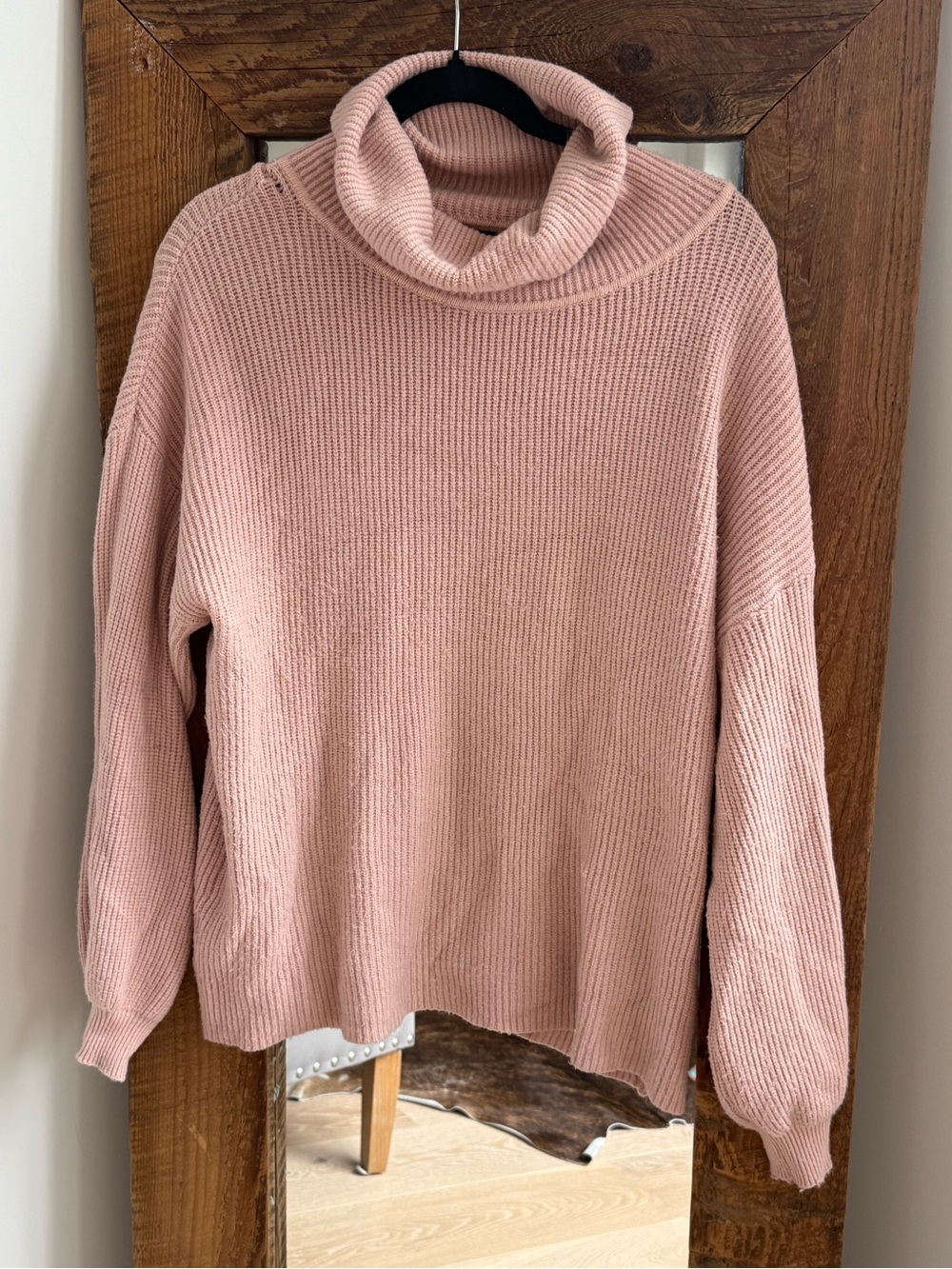 Soft Knit Turtleneck Sweater - Blush Pink